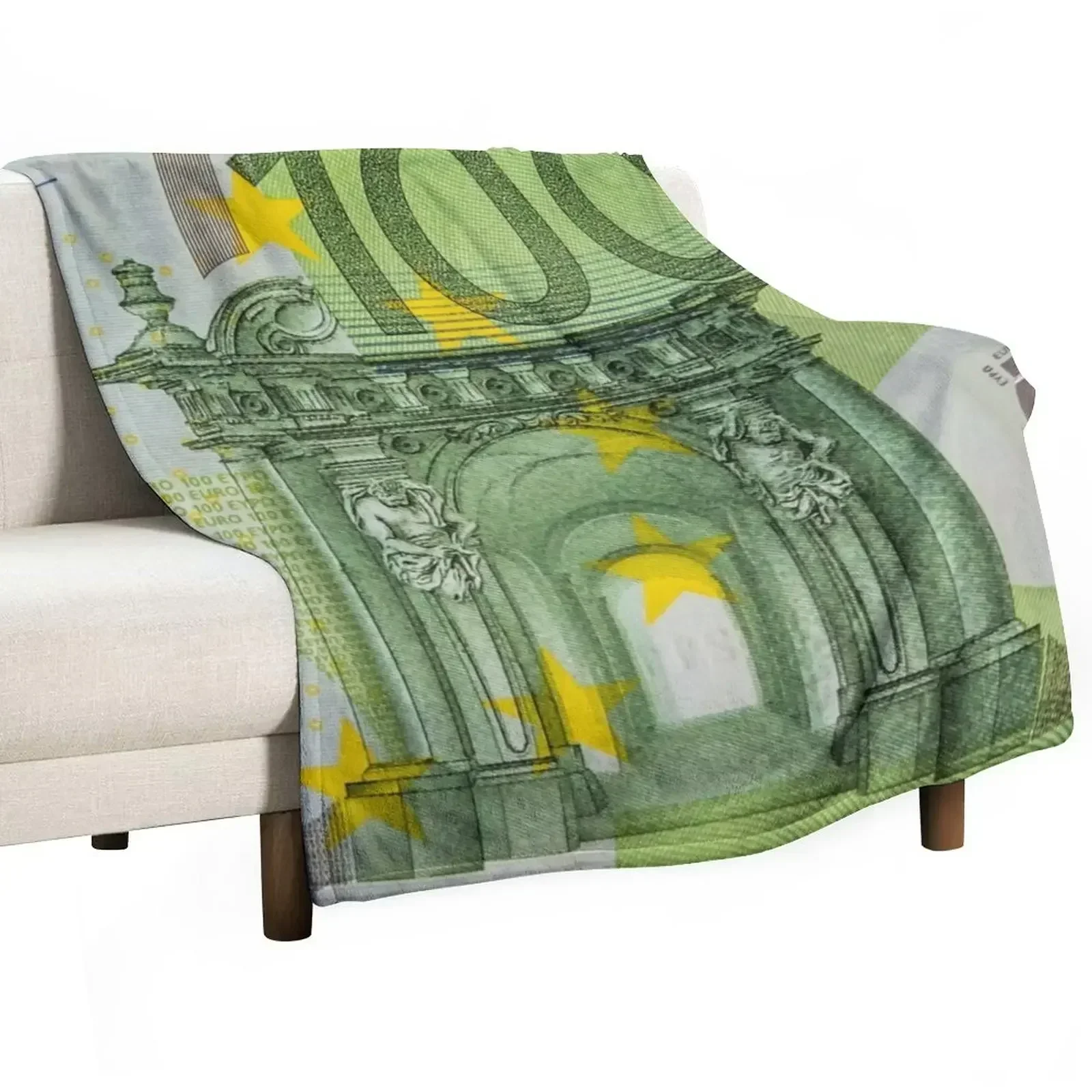 

100 Euro Note for Good Luck Throw Blanket heavy to sleep Plaid on the sofa Personalized Gift Blankets