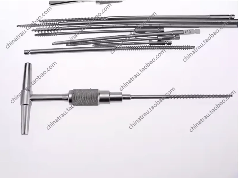 Bone screw medical orthopedic instrument use tapping inner fixation cortical cancellous locking screw Vet PET AO quick coupling