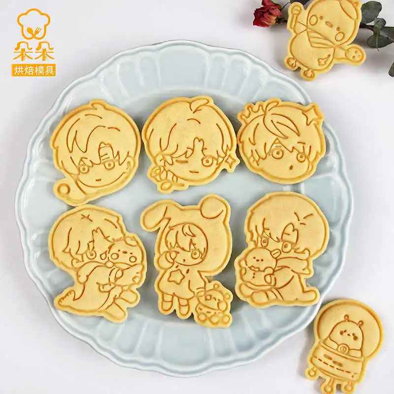 Love and Deepspace Sylus Rafayel Zayne Xavier Anime Cosplay Biscuit Mould Cartoon Pressure Solid Cookies Baking Mold Xmas Gift