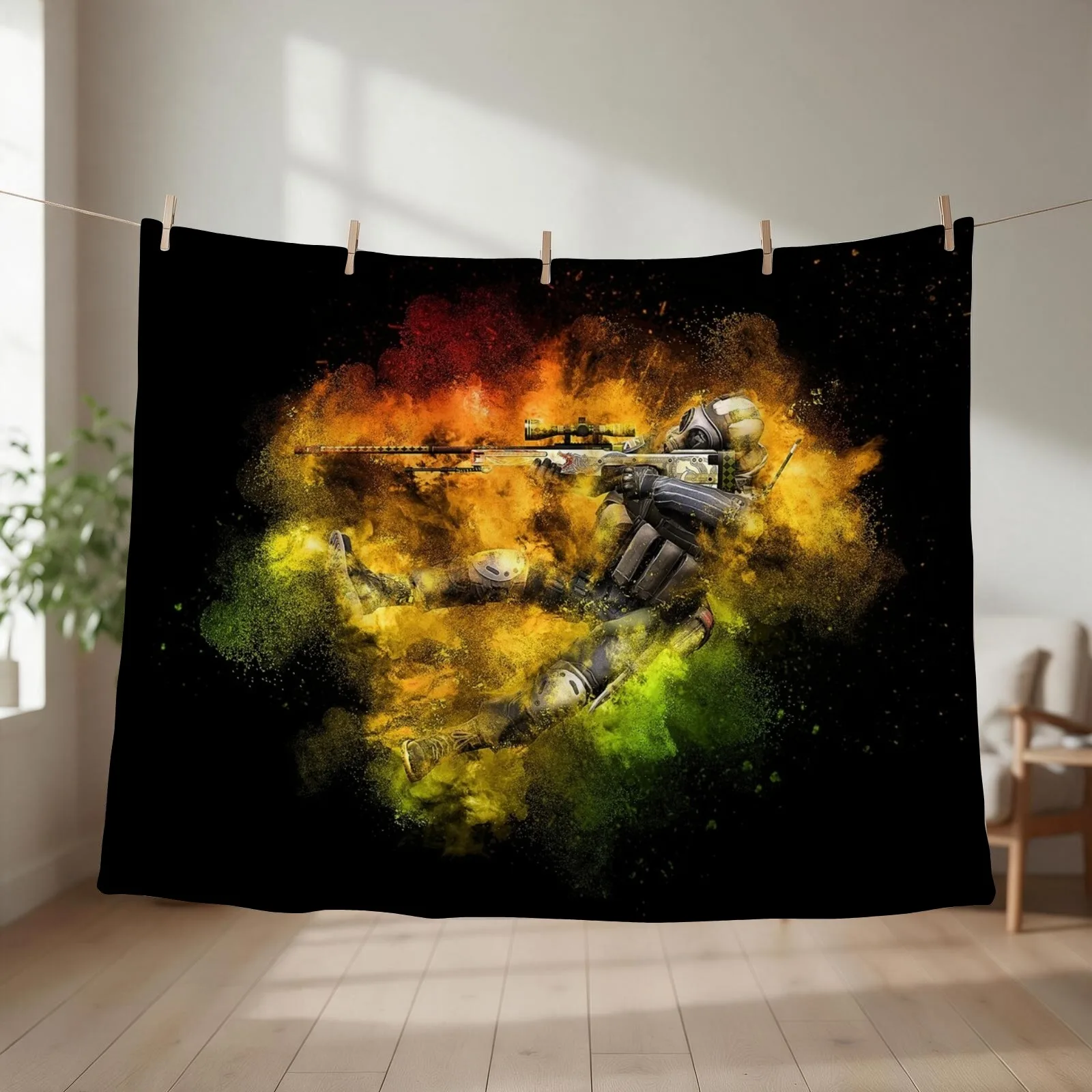 Counter Strike Global Offensive Throw Blanket Luxury Brand Nap valentine gift ideas Designers Blankets