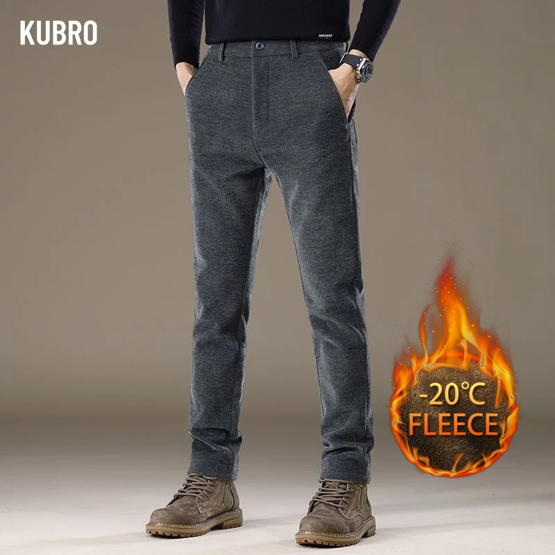 

Fall & Winter New Plush Chenille Men's Casual Pants Straight Leg Slim Pants Men Plush Men's Trousers Gentlemen