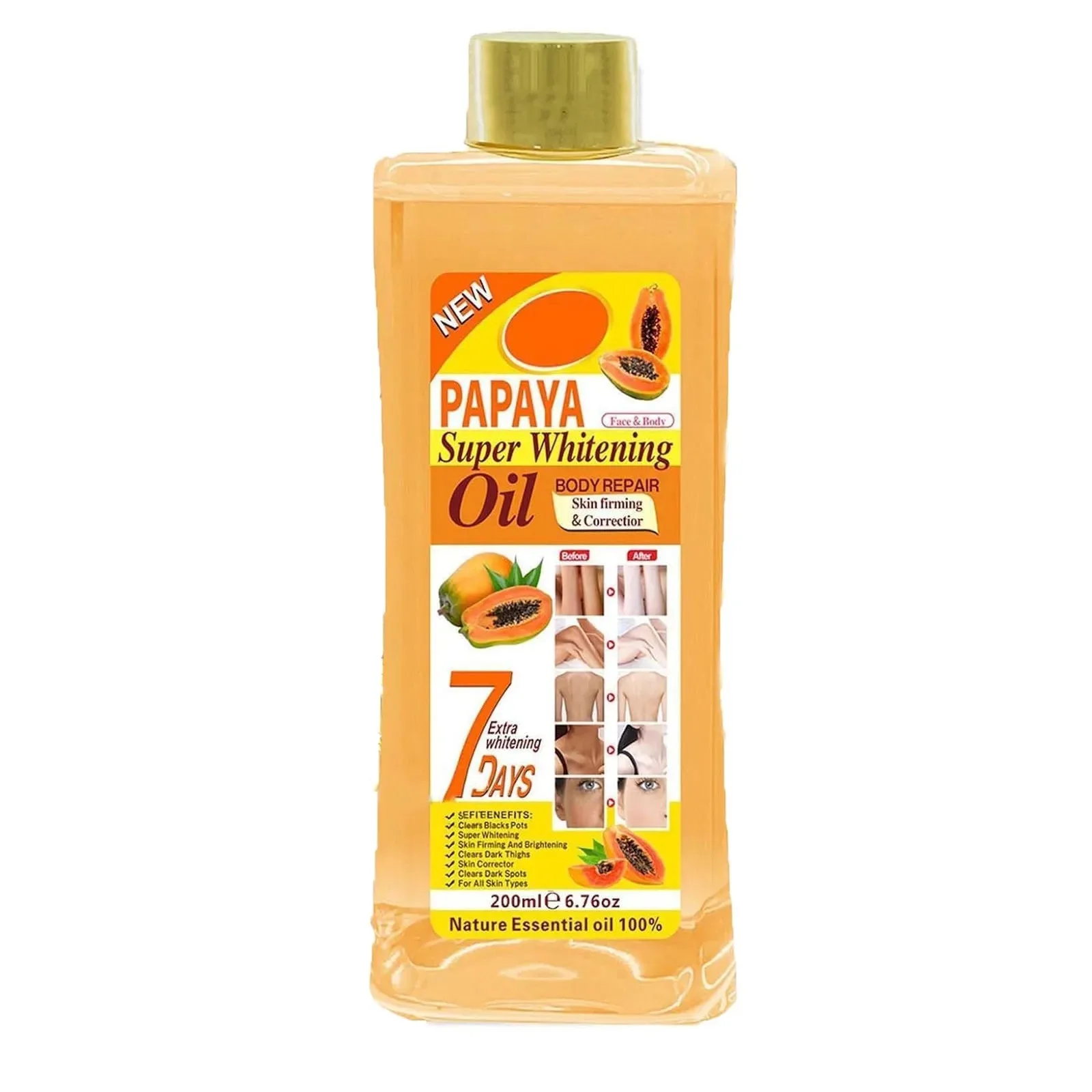 200ml Papaya Oil Essential Oil Moisturizing Body Oil Care Body Massage Moisturizing Repair Skin Suitable For Dry Skin