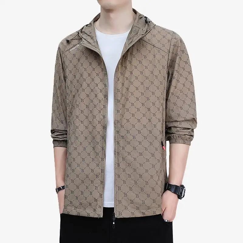 

Men's Summer Lightweight Breathable Ice Silk Sun Protection Jaet Loose Fit Faionable Skin-Friendly Outerwear