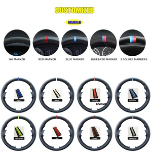 Schwarzes Wildleder -Lenkradabdeckung für Opel Astra (K) Corsa (E) Crossland x Grandland x Insignia Lederrichtung 10 Hauptverkaufsabdeckung Lenkrad Opel Corsa - №8