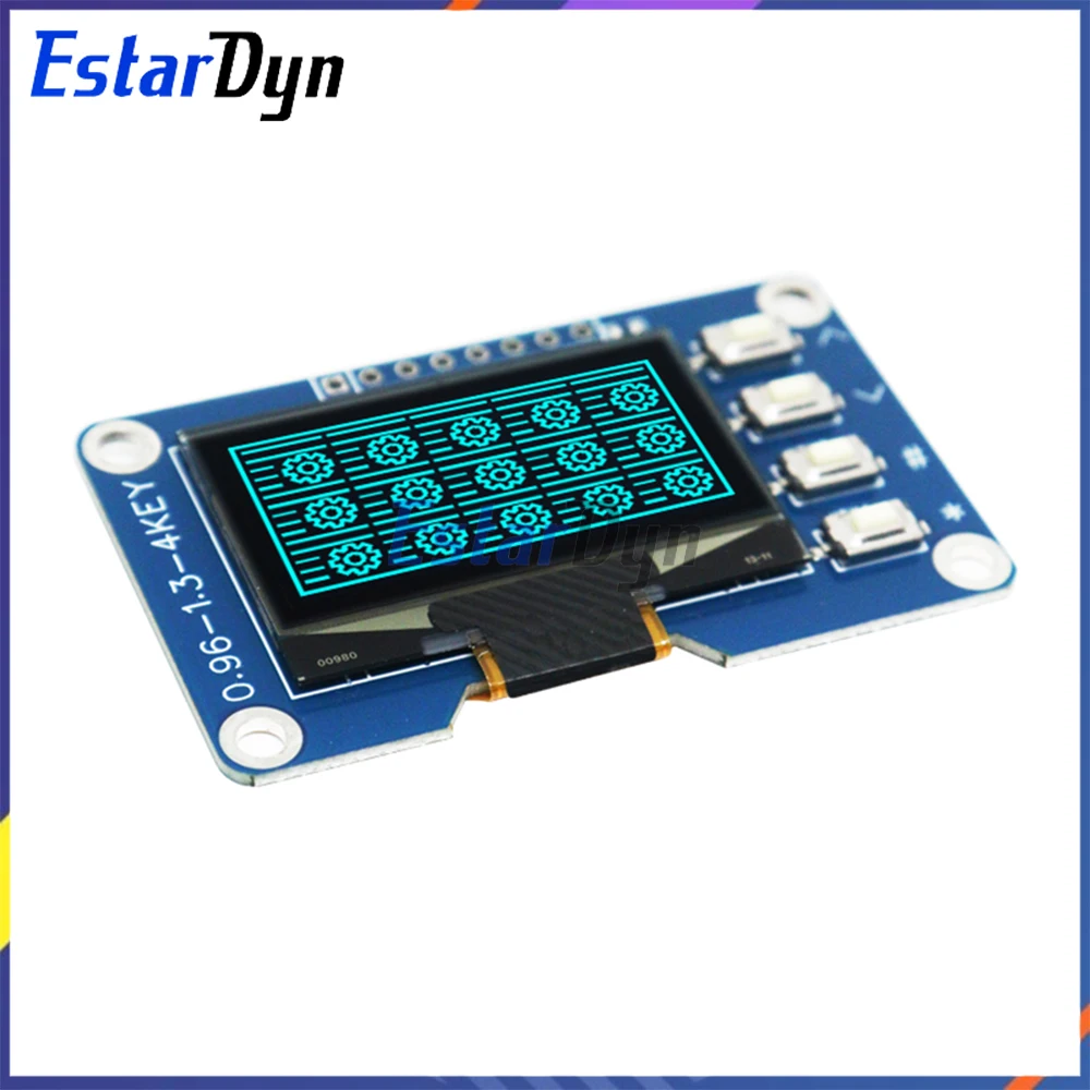 شاشة OLED مقاس 1.3 بوصة مع وحدة لوحة مفاتيح 4x4، SSD1116 128x64 Arduino متوافقة مع مشاريع DIY وRaspberry Pi