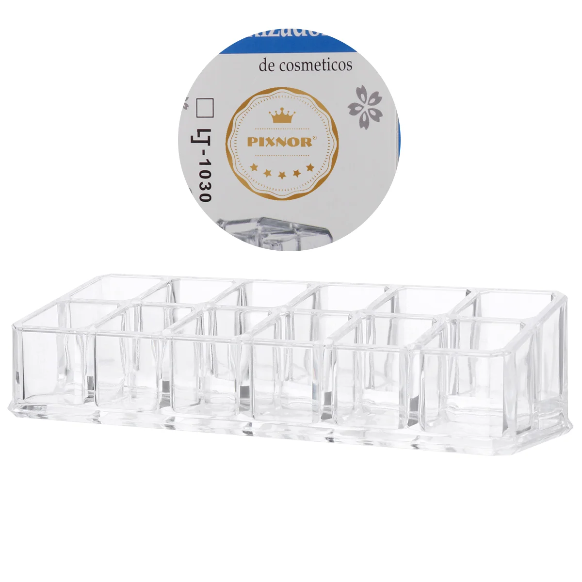 Organizador de maquillaje trapezoidal, estante de exhibición para lápiz labial, soporte para rímel, transparente y práctico