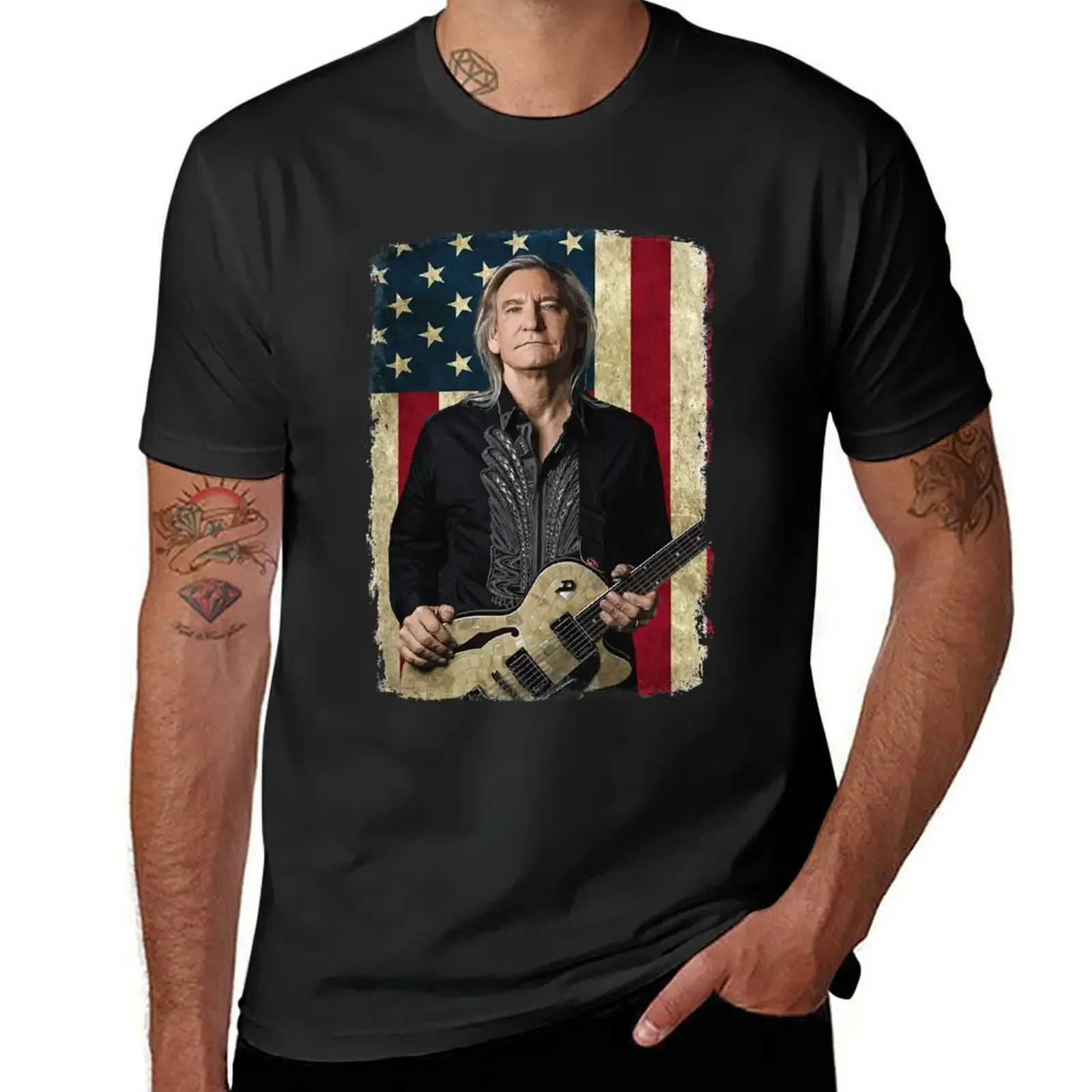 

graphic tees customizeds T-shirt men heavyweight Special Present Concert Joe Walsh Vintage American Flag Legend T-Shirt shirts