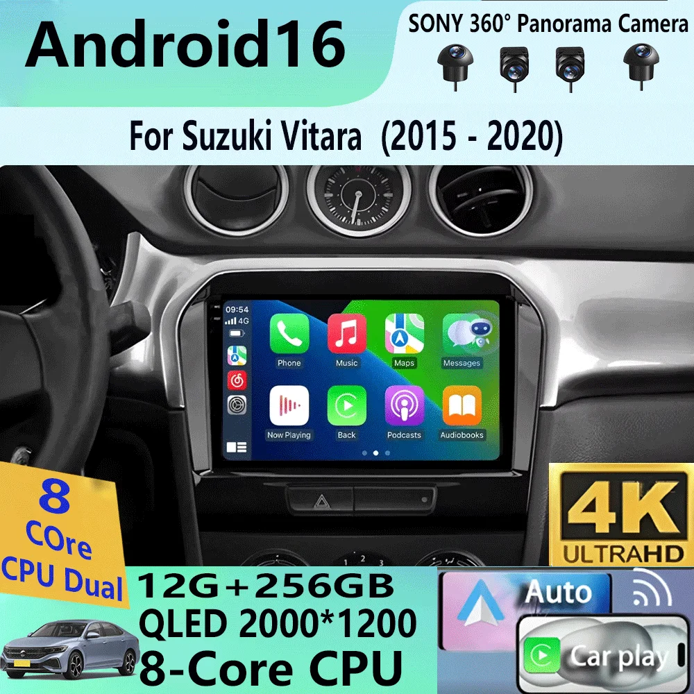 Android 16 For Suzuki Vitara  2015 - 2020 Car Radio Multimedia Video Player Navigation Gps WIFI Car Radio 5G