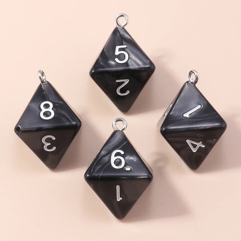 Leslie 5 teile/satz Acryl Würfel Spiel Requisiten Pädagogisches Spielzeug Facettenreiche Digitale Würfel für DIY Schmuck Machen Zubehör – Detail 13