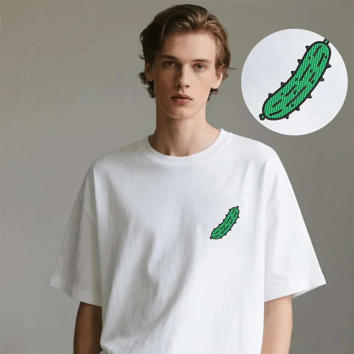 

Unique Men Women T-Shirt Y2K Embroidery Flair Luxury Cotton Top Tees Light Embroideried Gourd Design Gatherings Cool T-Shirts