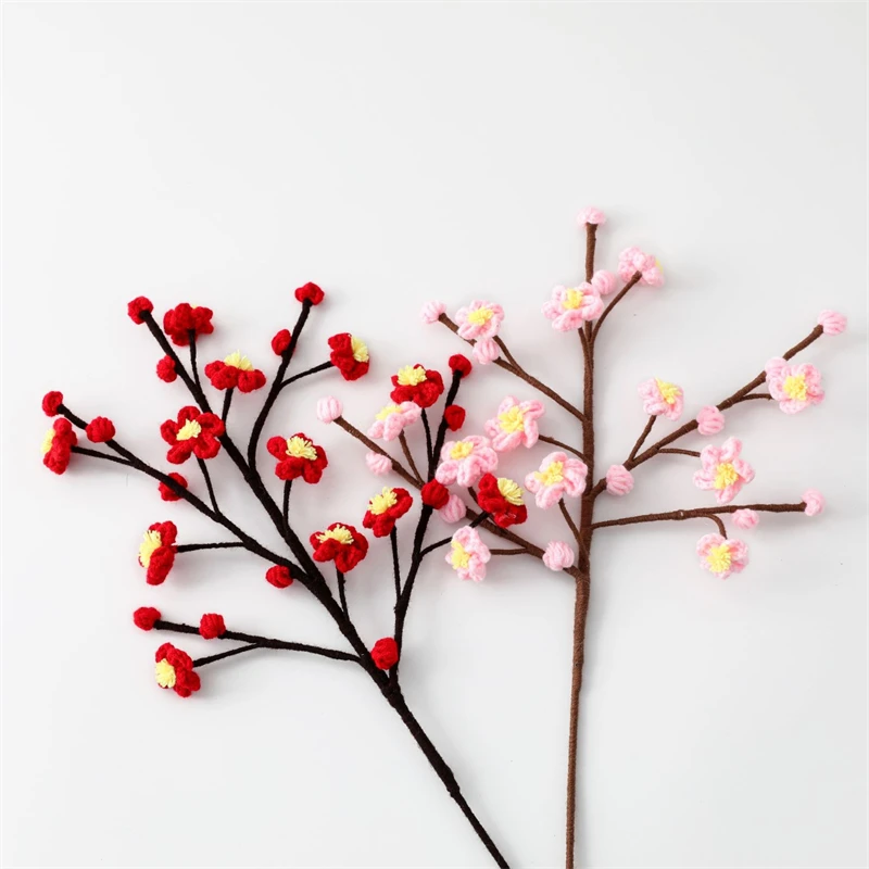 Imagem -06 - Plum Flower Branch para Home Decor Simulação Flor Fio Plum Blossom Sala de Estar Decoração de Mesa de Café