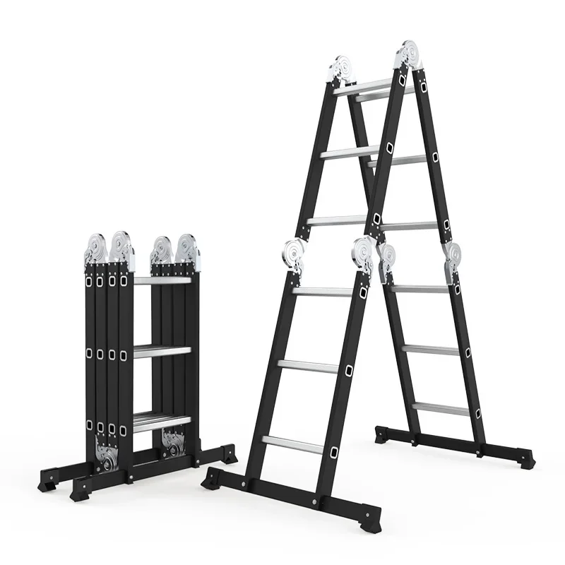 EN131 GS 4x2 4x3 4x4 4x5 4x6 Multifunctional Folding Ladder Hinge Portable Aluminium Step Ladders Multi Purpose Ladder