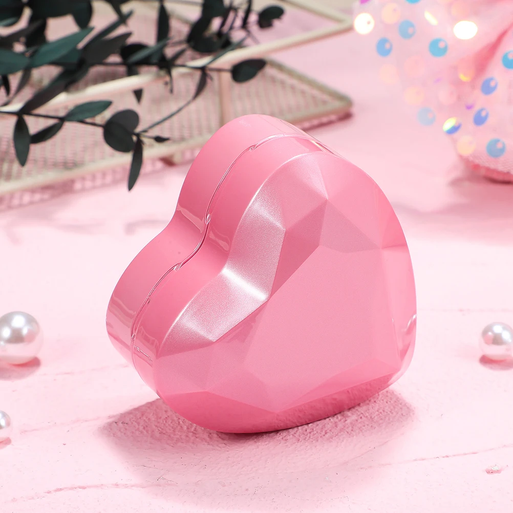 

2pcs Led Pink Heart Shaped Jewelry Box Ring Necklace Pendant Holder Lighted Case For Engagement Wedding Valentine'S Day Gift