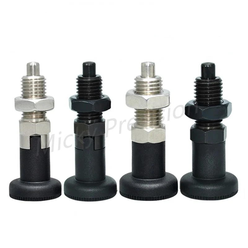 Index Plunger  Stainless steel 304 Pull Ring and Lock Nut Screw Index plungers with Ring and Lock Pin M10 M12 M16 M20