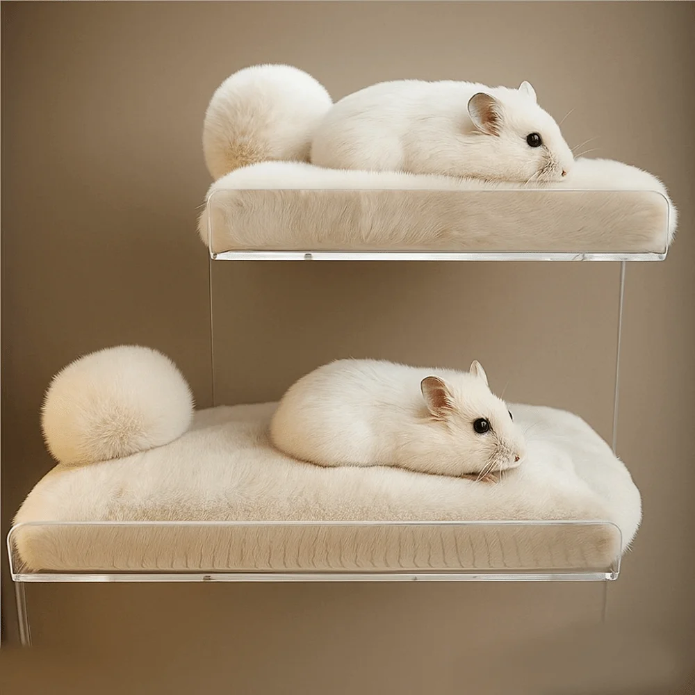 

Warm Plush Parrot Platform Washable Acrylic Parrot Sleeping Bed Comfortable Detachable Bird Resting Stand Pet Bird Cages