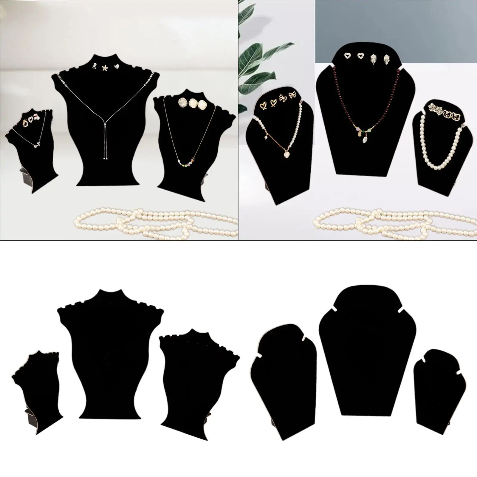 3 قطع قلادة عرض موقف قلادة سلسلة مجوهرات تمثال نصفي لمتجر المجوهرات #1