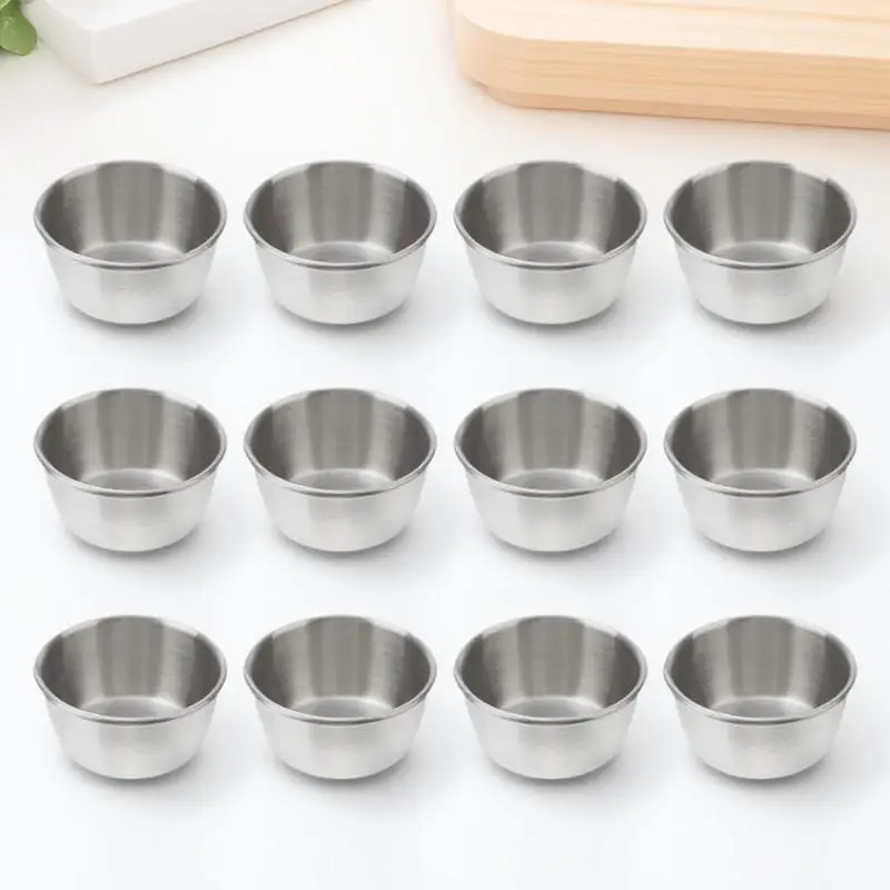

Practical Stainless Steel Sauce Cup Dipping Bowl for Fries Dumplings Appetizers Condiment Container Kitchen Dining Tool