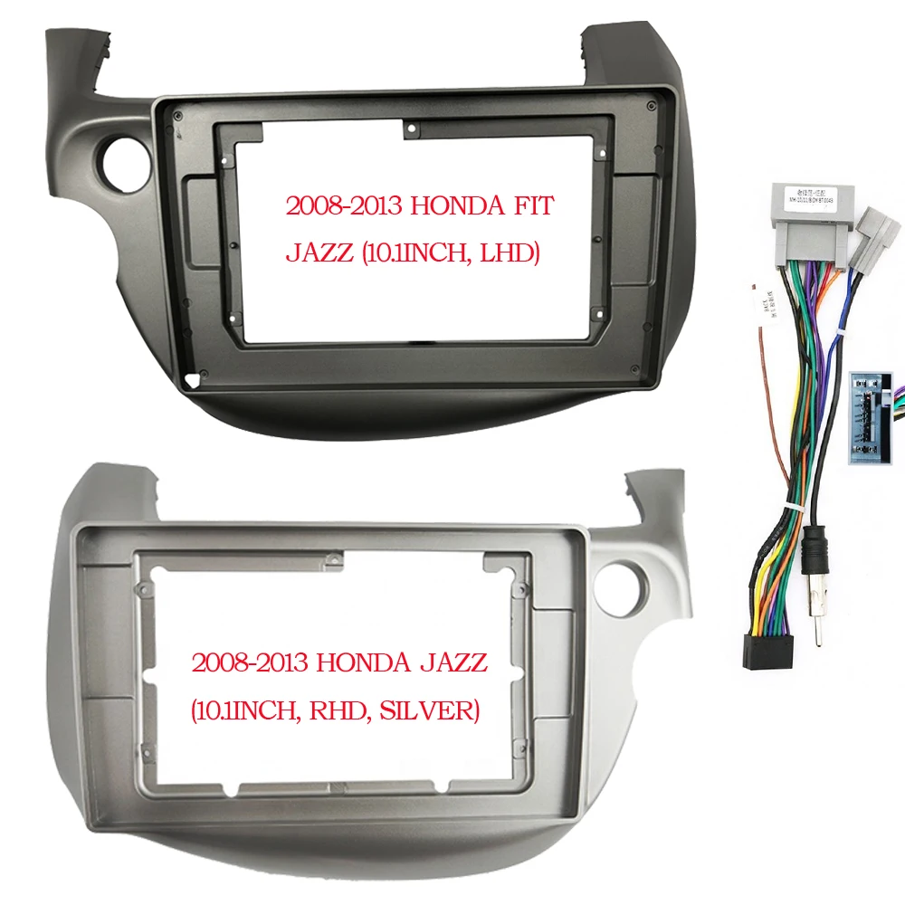 10.1 INCH 2 Din Car Fascia Panel Dash Mount Installation Double Din Android DVD Frame for Honda Fit Jazz  2008 - 2013