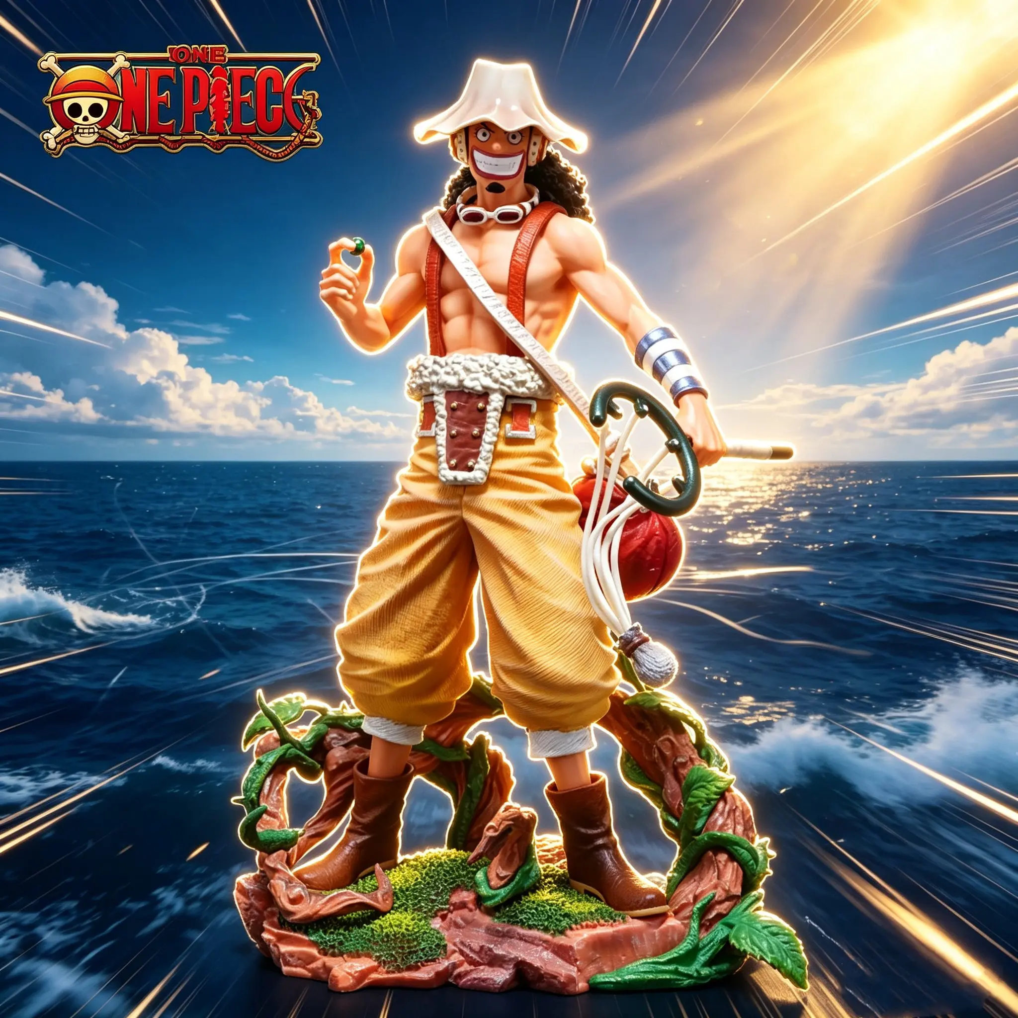 25cm/9,8 Zoll Anime-Figur One Piece Figur Usopp Figur Luffy PVC-Statue Sammlerstück Modell Spielzeug Geschenke