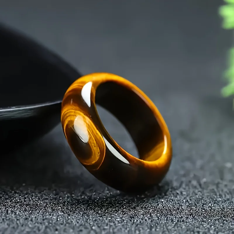 

Fashion Tiger's Eye Stone Ring Ring, Suitable for Daily Wear, Holiday Gift for Couples
