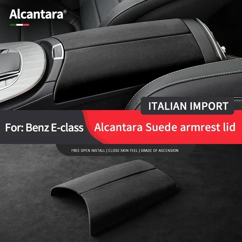 Alcantara Armrest Box Lid Cover Shell Sheath Panel for Mercedes Benz E-Class W212 W213 S212 S213 A207 A238 C207 C208 2016-2022yr