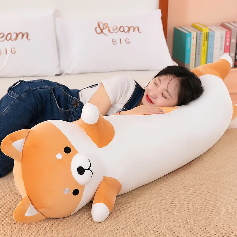 110cm gigante lungo Shiba Inu cane peluche cuscino di tiro farcito morbido animale Corgi Chai cuscino Kawaii compleanno regalo di san valentino