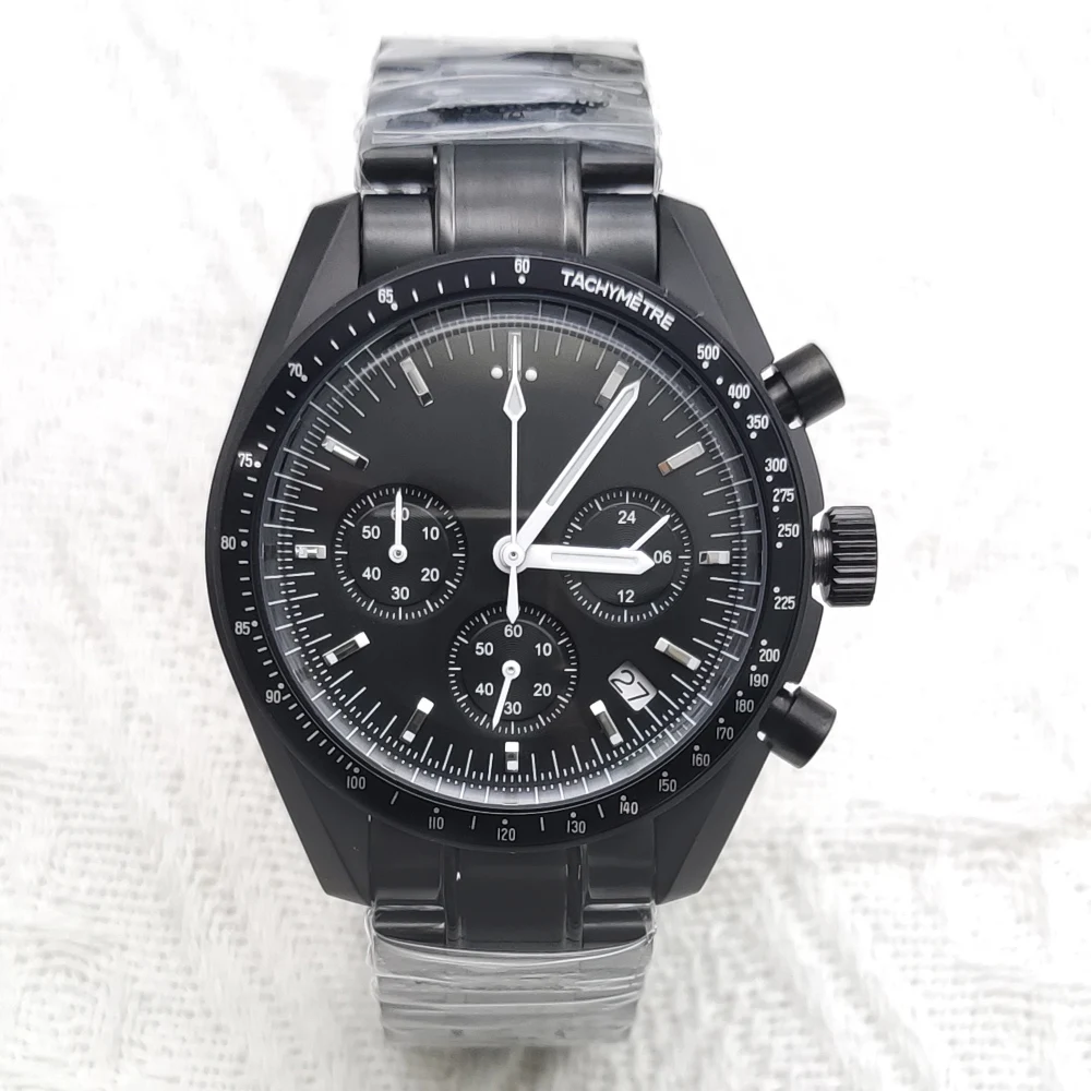 Men's Luxury Quartz Watch Chronograph watch VK63 Watch Waterproof, Super Bright Luminous Watch, Steel, Business, Silver