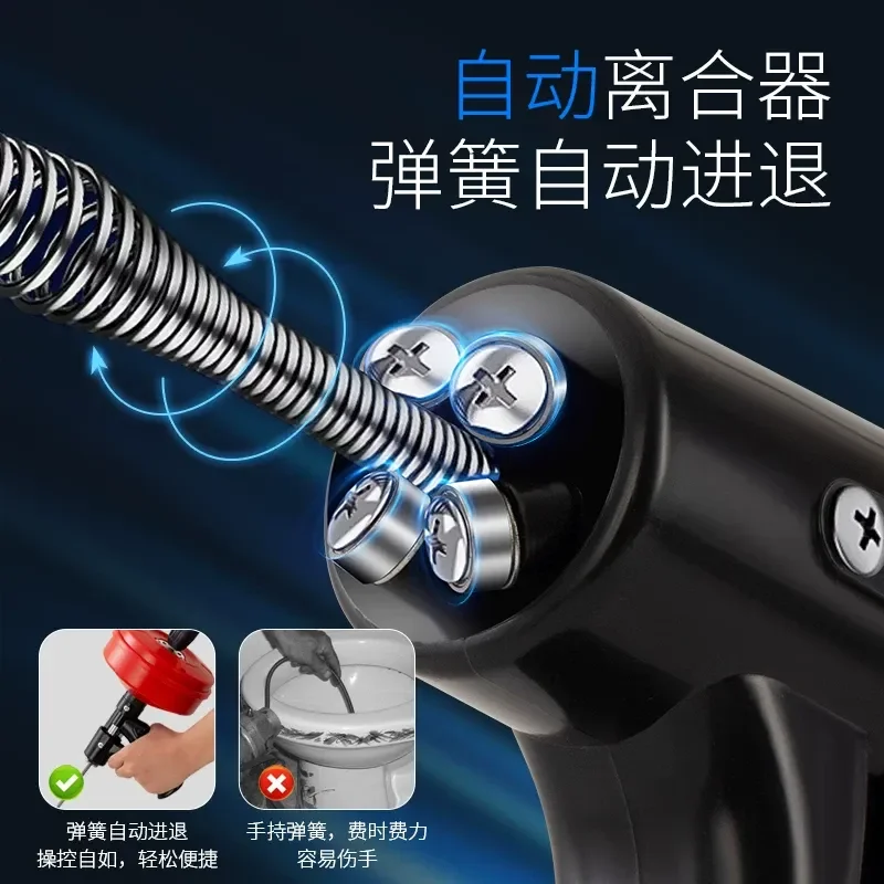 For Toilet Dredging Tool Kitchen Sewer Pipe Unclogger Squatting Pit Blockage Remover Special Power Drain Cleaner for