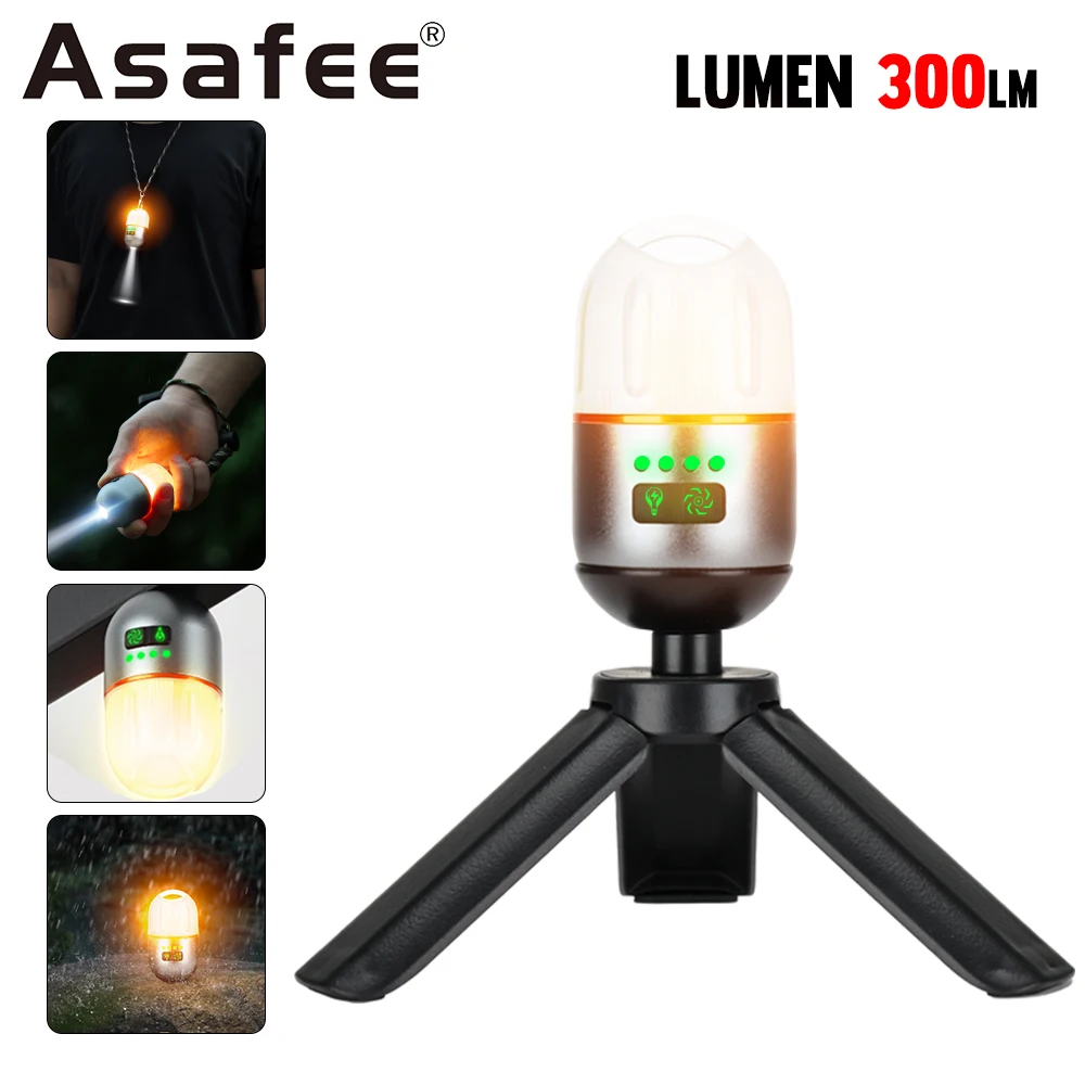 

Asafee B81 LED Camping Light Outdoor Ambiance Lamp Built-in Battery Rechargeable Flashlight Tumbler Torch Magnetic Hook Handlamp