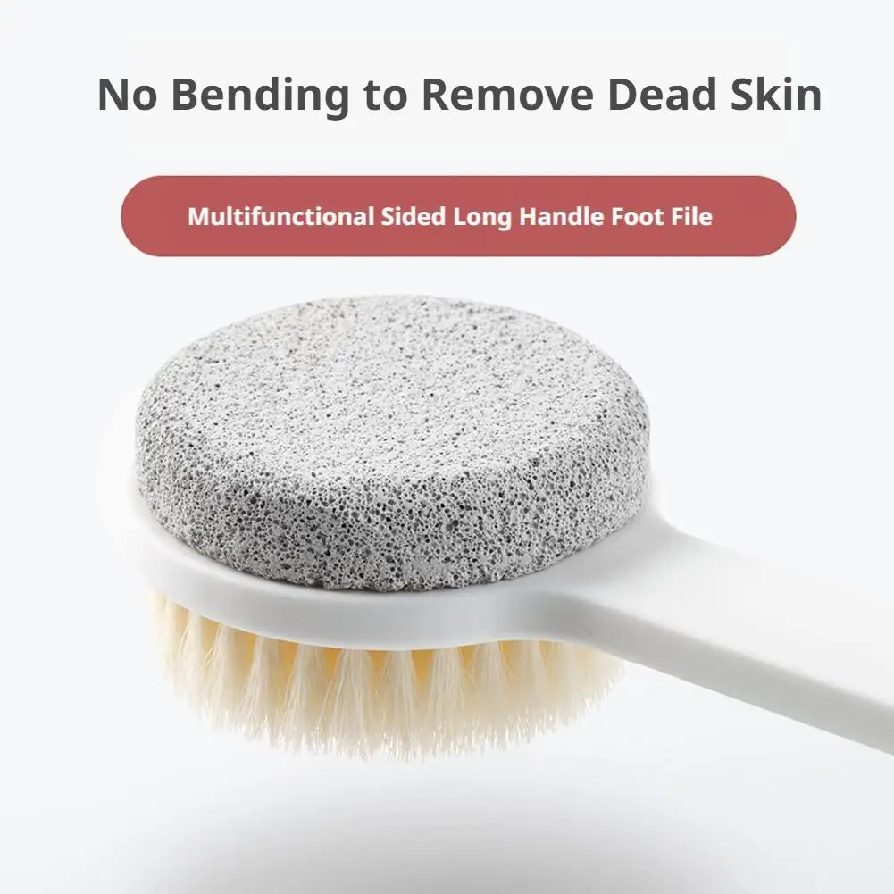 

Щетка-пилка для ног с длинной ручкой, пемзой и абразивной наждачной бумагой для ухода за ногами