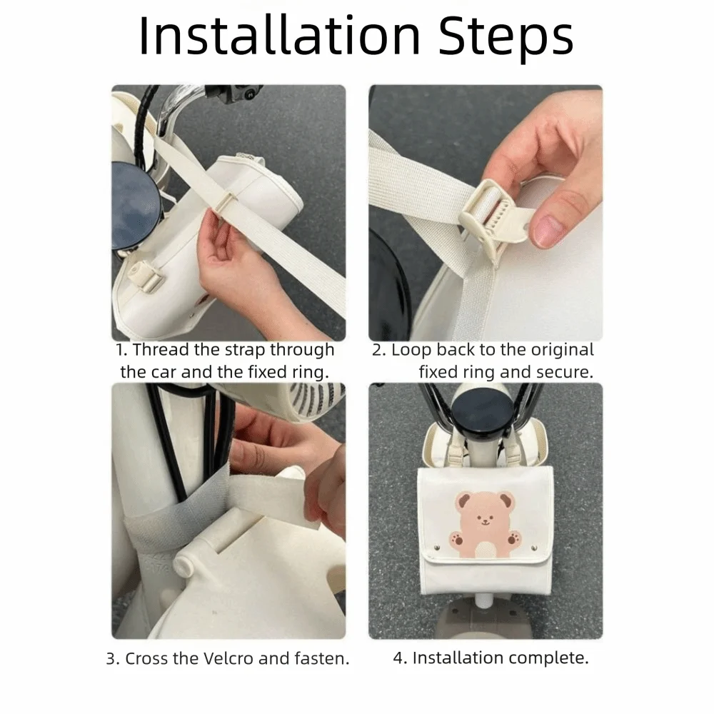 

Large-capacity Electric Vehicle Front Storage Bag PU Side Pocket Electric Vehicle Hanging Bag Scratch-proof Waterproof