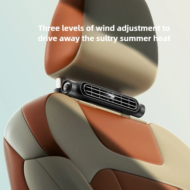 Car Seat Back Cooling Fan 3 Speeds Adjustable Car Headrest Cooling Air Fan USB Powered Air Cooling Fan for Front Rear Passenger