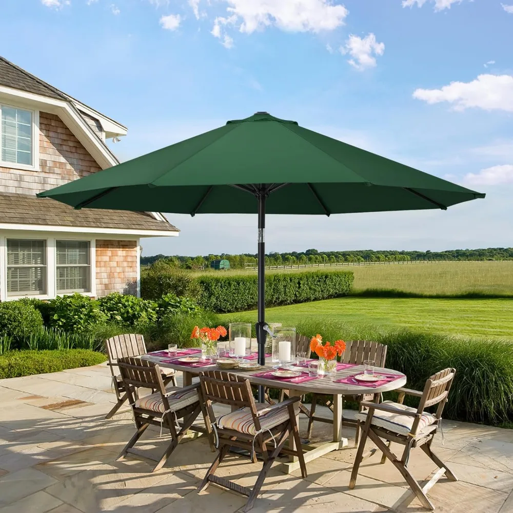 Patio Umbrella for Outdoor Market Table -8 Ribs (9ft,Forest Green)