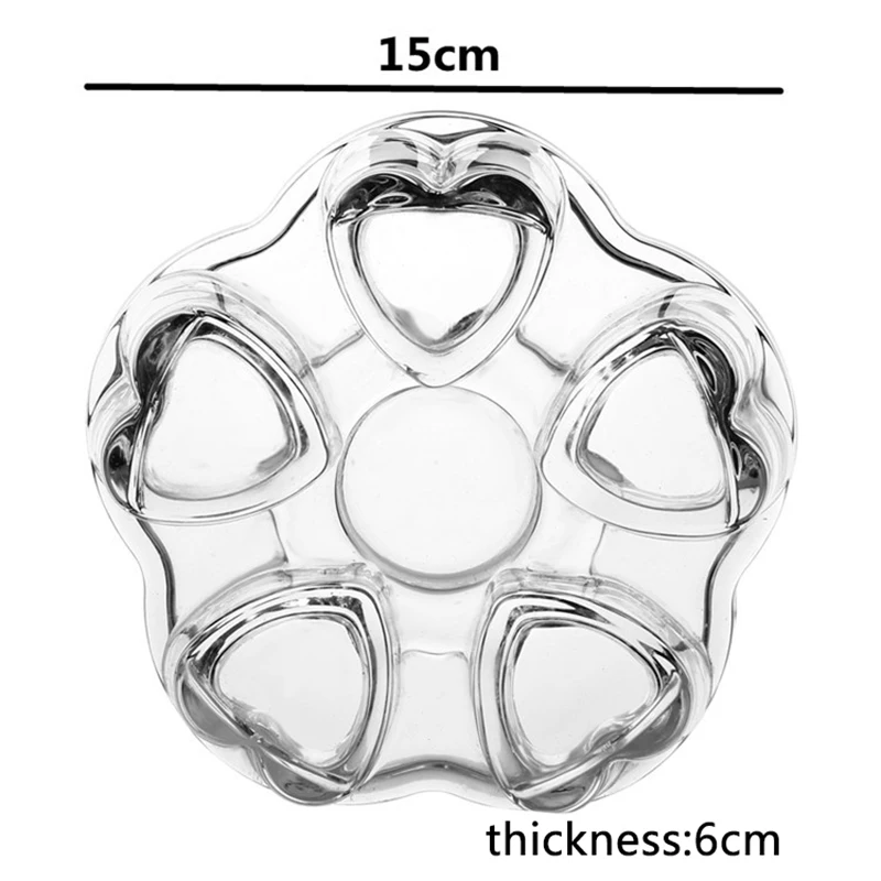 Clear Glass Heat-Resisting Heart Shape Teapot\' Warmer Heater Base Candle Holder
