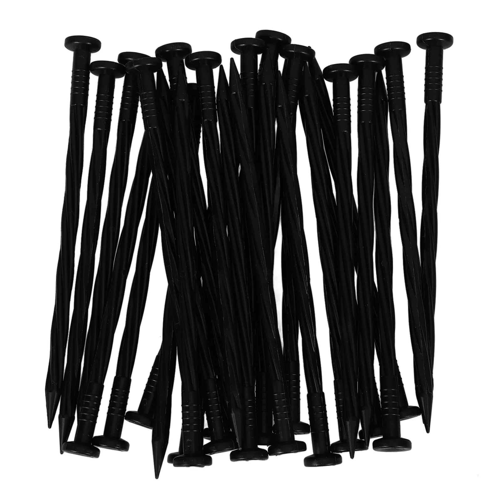 

30pcs Plastic Garden Stakes Edging Border Black PP Camping Canopy Nail Landscaping Projects Securing Ground Sheets Netting Grass