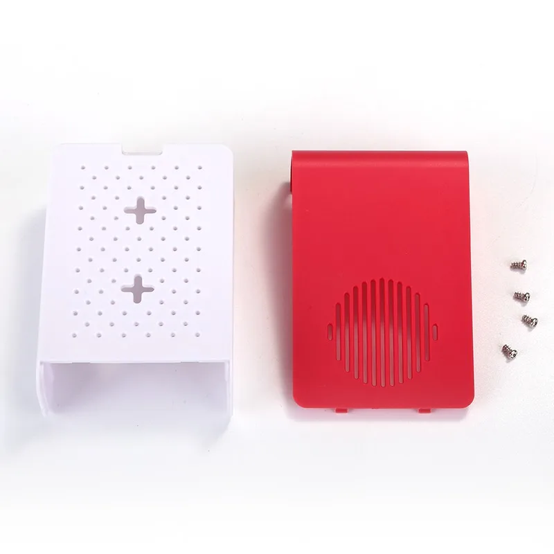 Raspberry Pi 4, красно-белый корпус из АБС-пластика, настенный охлаждающий вентилятор с поддержкой для Raspberry Pi 4 Model B