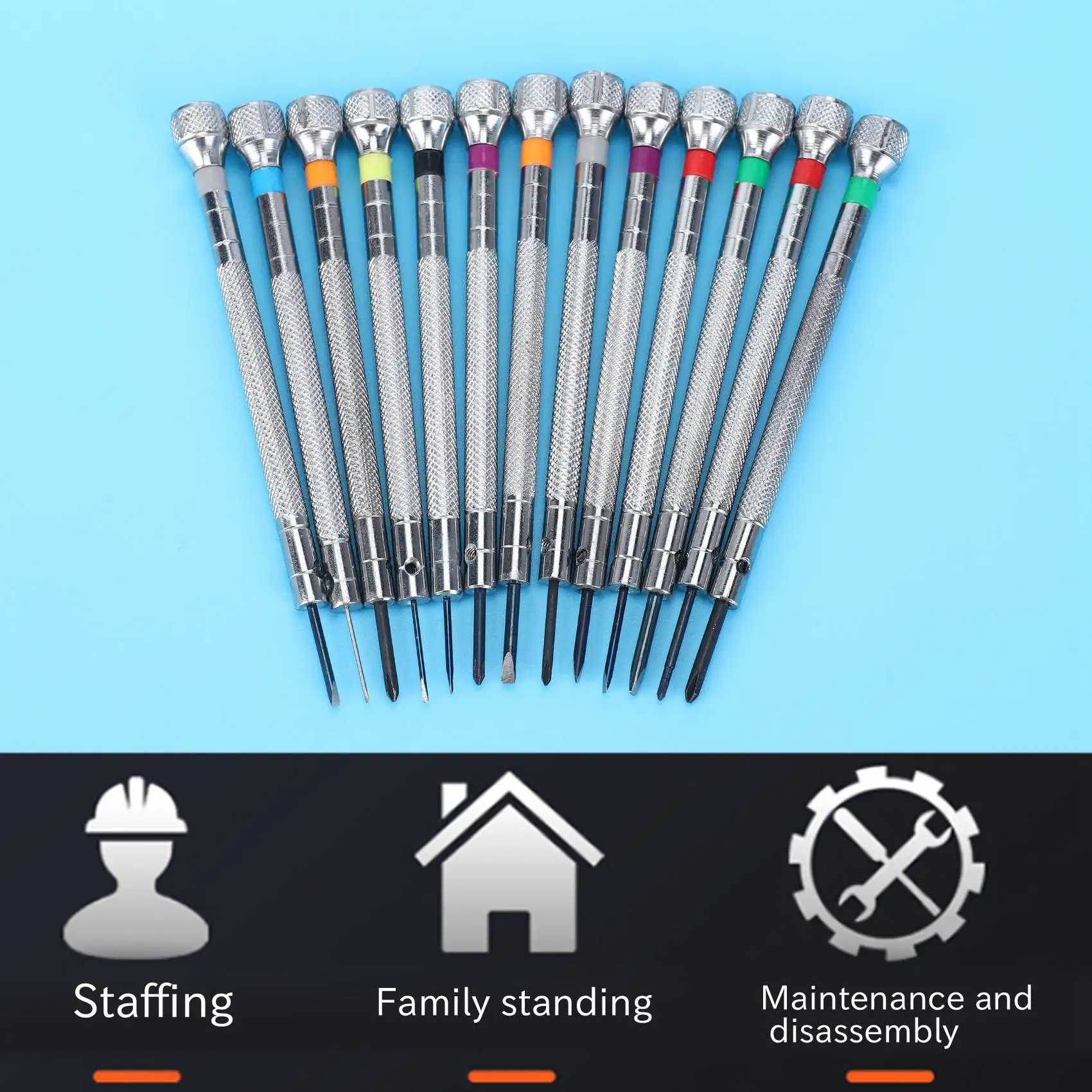 NEW HOT In Stock-0.6Mm-2.0Mm 13Pcs New Watchmakers Screwdrivers Set Watch Glasses Flat Blade Assort Slotted Flat Screwdrivers Se