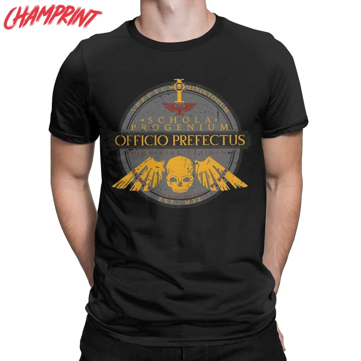 Herren T-Shirts Schola Progenium Commissar Training Astra Militarum Baumwolle T-Shirt Kurzarm T-Shirts Kleidung Plus Size