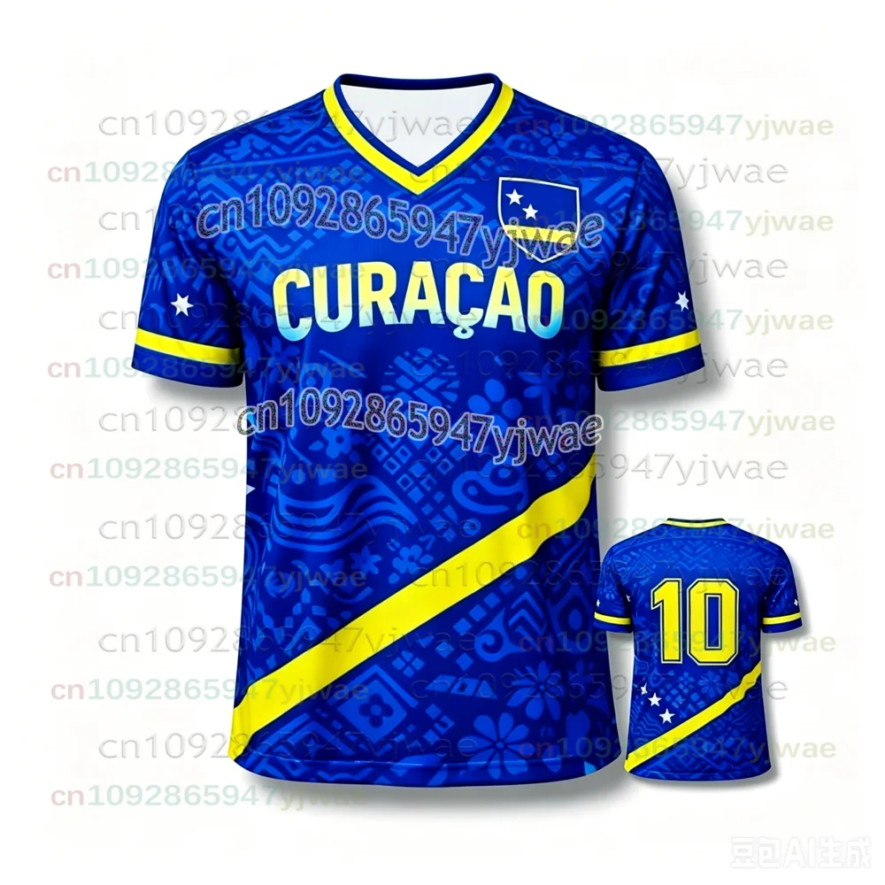 Curacao Tribal Printed T-shirt Men's Breathable Sports 3D Printed T-shirt Style Casual Men's Kids Football Top Suitable For Fans