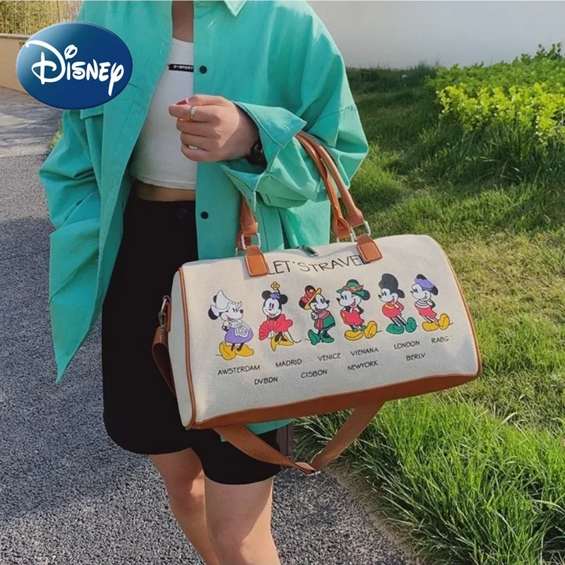 Disney Travel Bag for Women Girl Man Luggage Duffle Bag Tote Mickey Mouse Durable Canvas Large Capacity Cute Fashion Brand