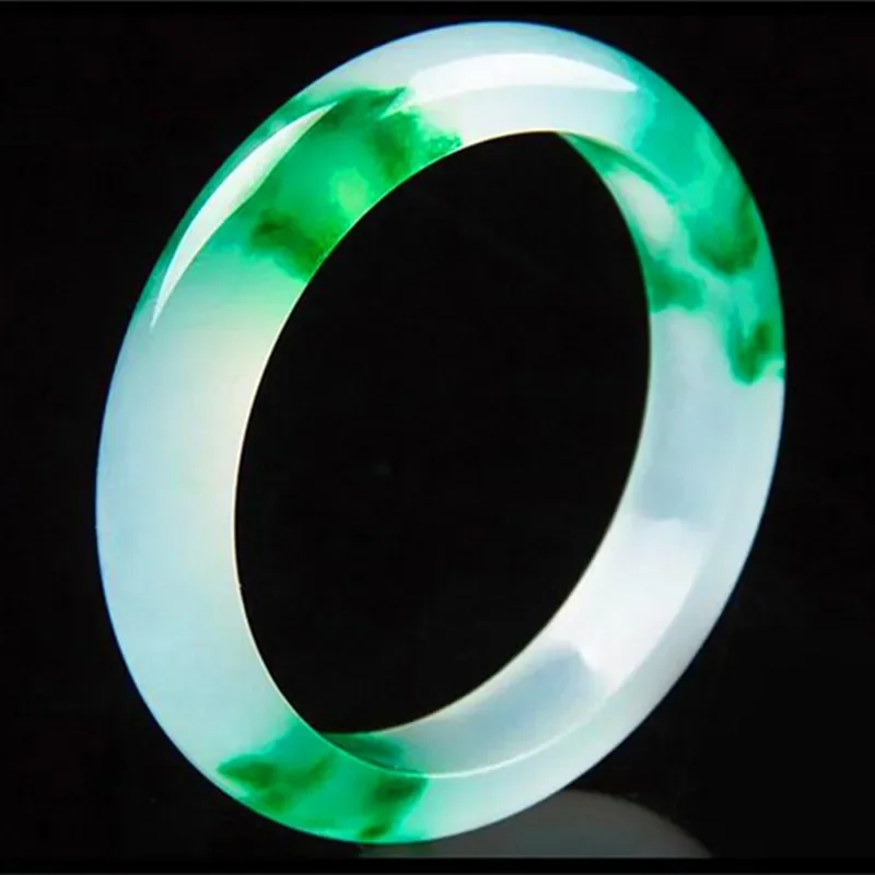 

Genuine Natural Green Jade Bangle Bracelet Charm Jewellery Fashion Accessories Hand-Carved Amulet Gifts for Women Her Men