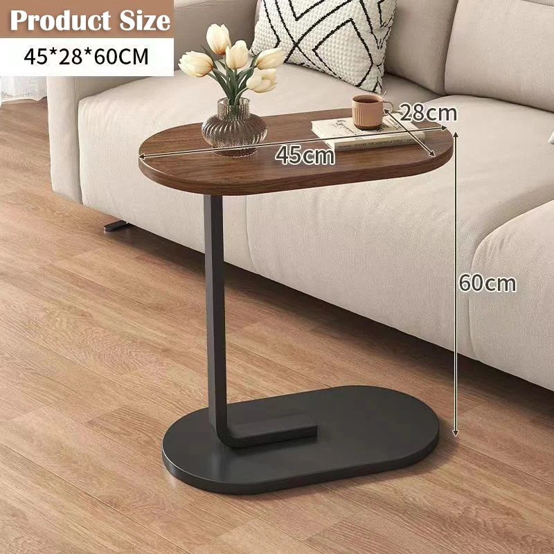 Mesa de borde de sofá en forma de C, sala de estar movible para mesa lateral, mesa de esquina, estante de almacenamiento portátil multifuncional,