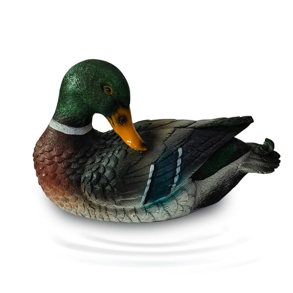 

Creative Realistic Mandarin Duck Statue Resin Floating Swan Sculpture Cute Animal Figurine Garden Outdoor