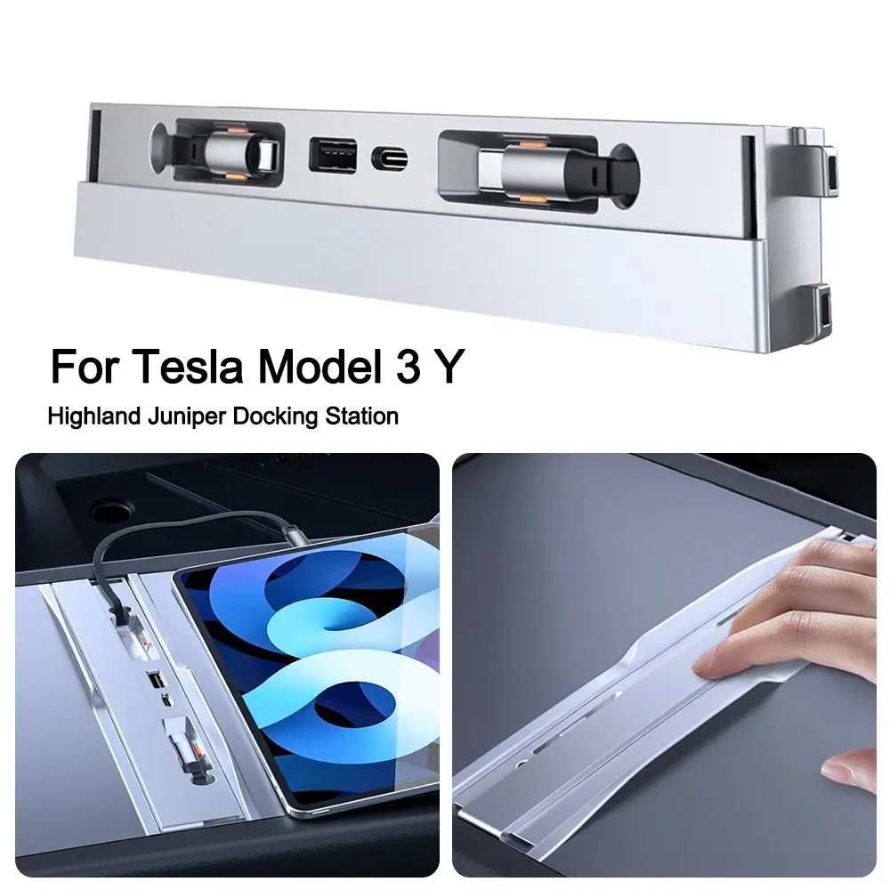 

Plug and Play Central Control Docking Station Dustproof Waterproof USB Shunt Hub Type-C Intelligent for Tesla Model Y/3