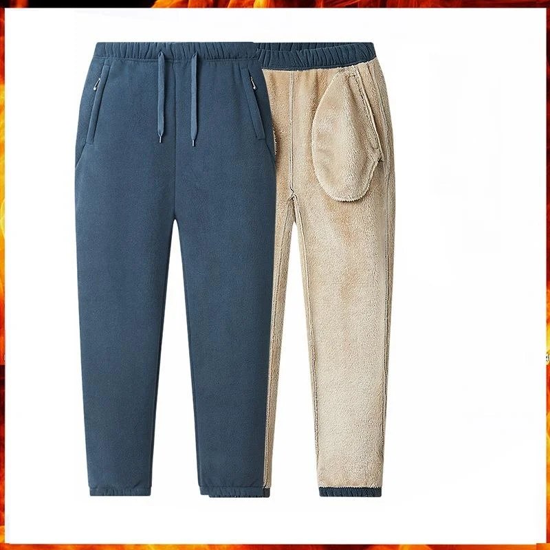 

Thiened Fce Winter Casual Pants Men's Outdoor Mountain Climbing Trousers eepskin Warm Large Size Sports Leisure Pants