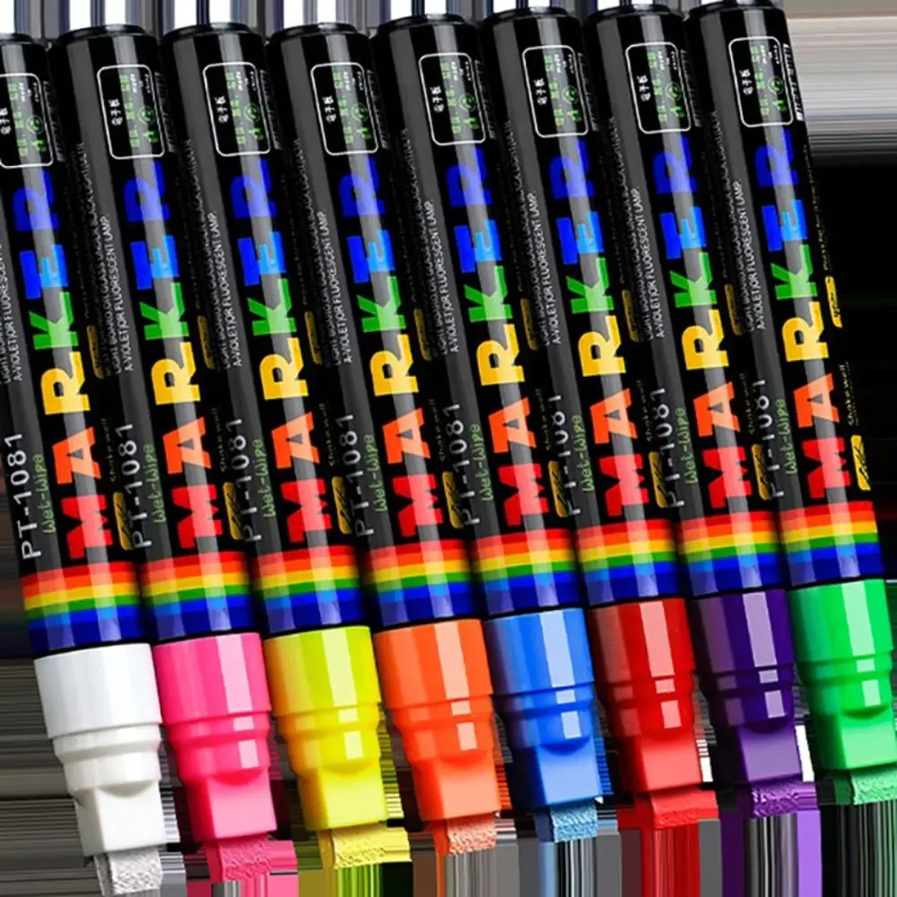 8PCS/Set Erasable Liquid Chalk Pen Dust Free 8 Colors Whiteboard Pen Blackboard Graffiti Glass Window Painting Highlighters