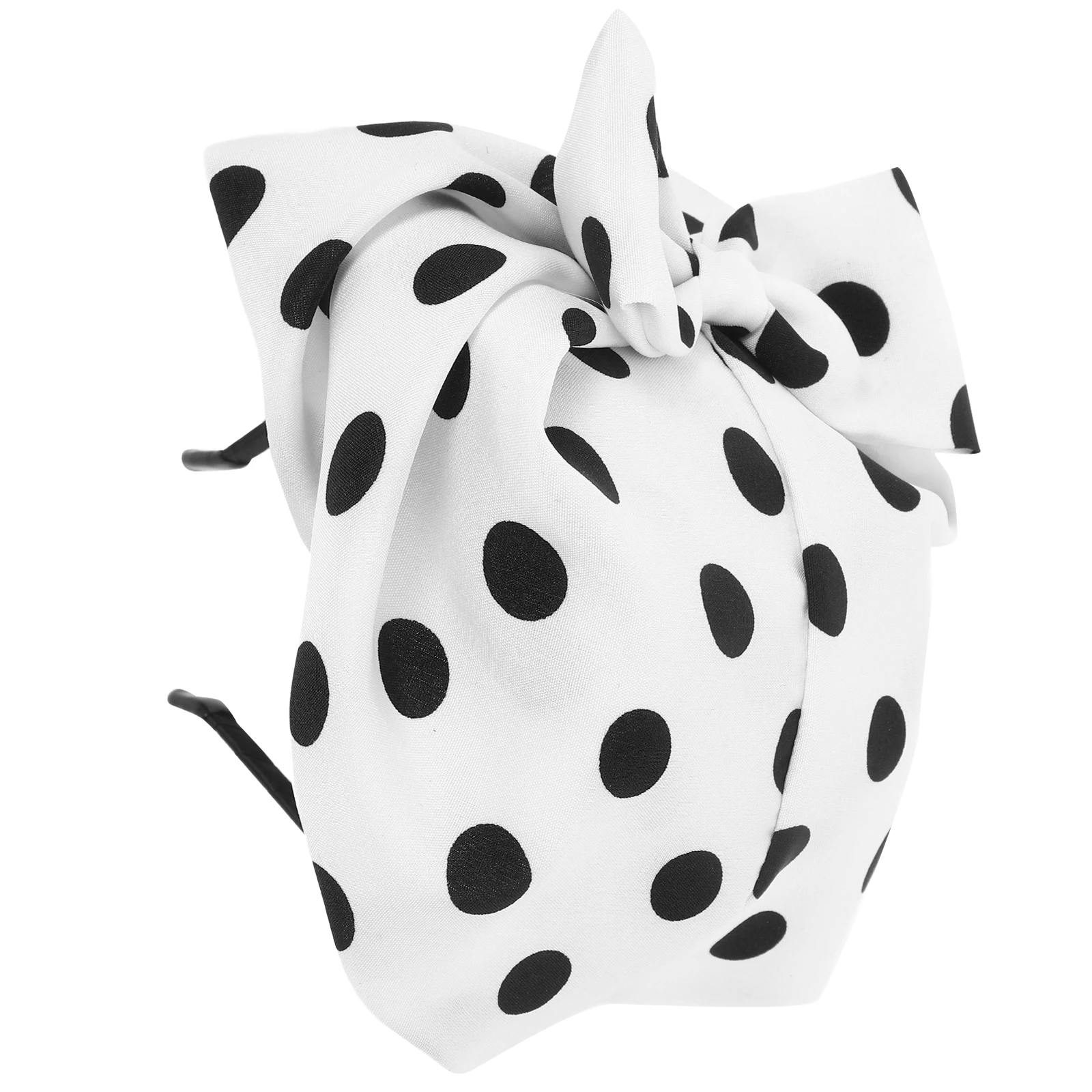 

Half Beret Headband Fascinator Hair Decor Black White Spots Lightweight Comfortable Women Headdress Retro Style for Bridal