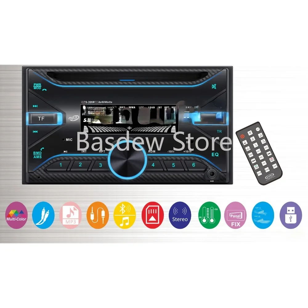 Usb Mp3 Digital Media Receiver 2 Din Car Radio Bluetoohs Dsp Player