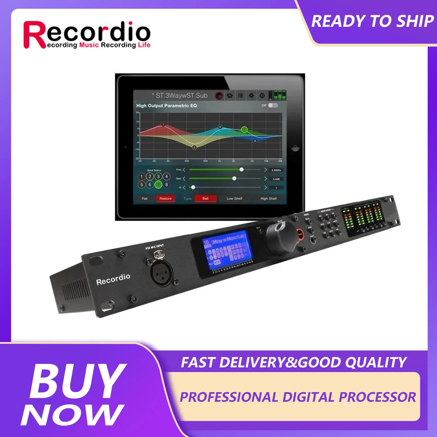 GAX-PA2PLUS ประมวลผลเสียงดิจิตอล2ใน6ออกเวทีมืออาชีพขั้นสูงครอสโอเวอร์ผลประมวลผล