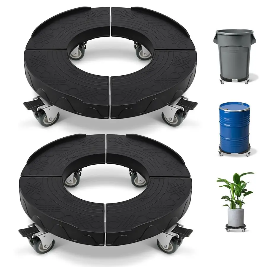

Trash Can Dolly Wheels, 1519 Inch Adjustable Round Furniture Dolly with 4 Wheels, Heavy Duty Drum Dollies 440lbs Tire Dollys, Mu